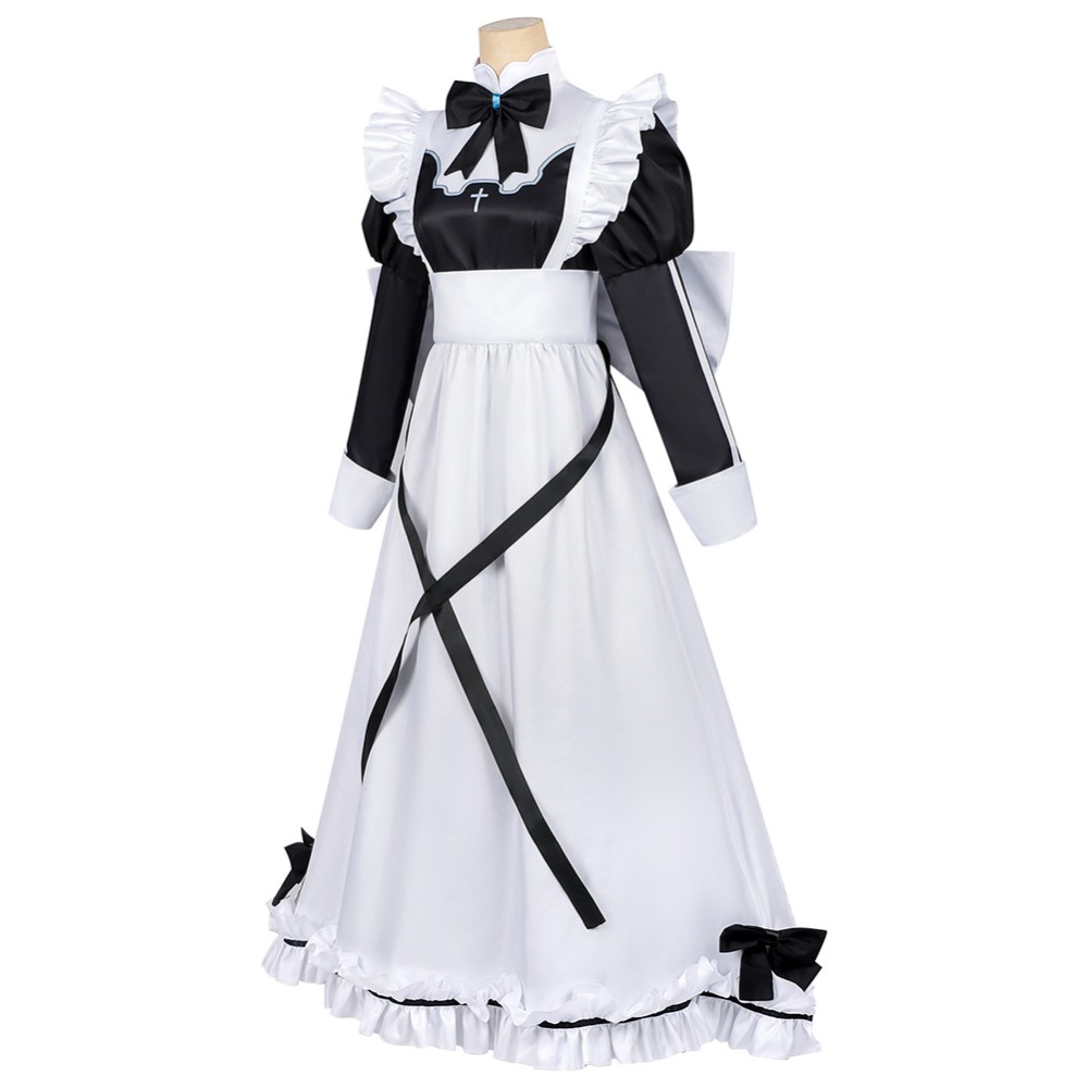 Playing Death Games to Put Food on the Table Aoi Women Maid Dress Cosplay Costume Halloween Carnival Outfit