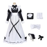 Playing Death Games to Put Food on the Table Aoi Women Maid Dress Cosplay Costume Halloween Carnival Outfit