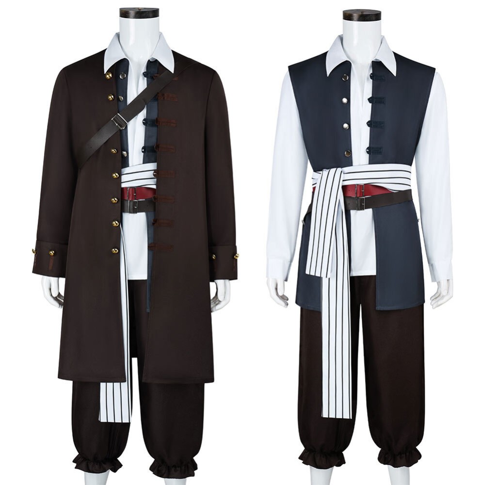 Pirates of the Caribbean Jack Brown Cosplay Costume Halloween Carnival Outfit
