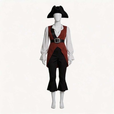 Pirates of the Caribbean Elizabeth Swann Women Brown Cosplay Costume Halloween Carnival Outfit