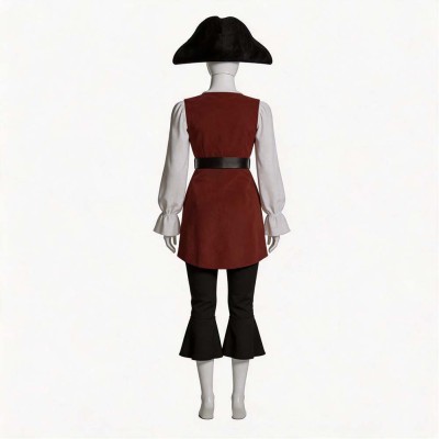 Pirates des Caraïbes Costume de Cosplay pour Femmes Elizabeth Swann Brun Tenue de Halloween Carnaval