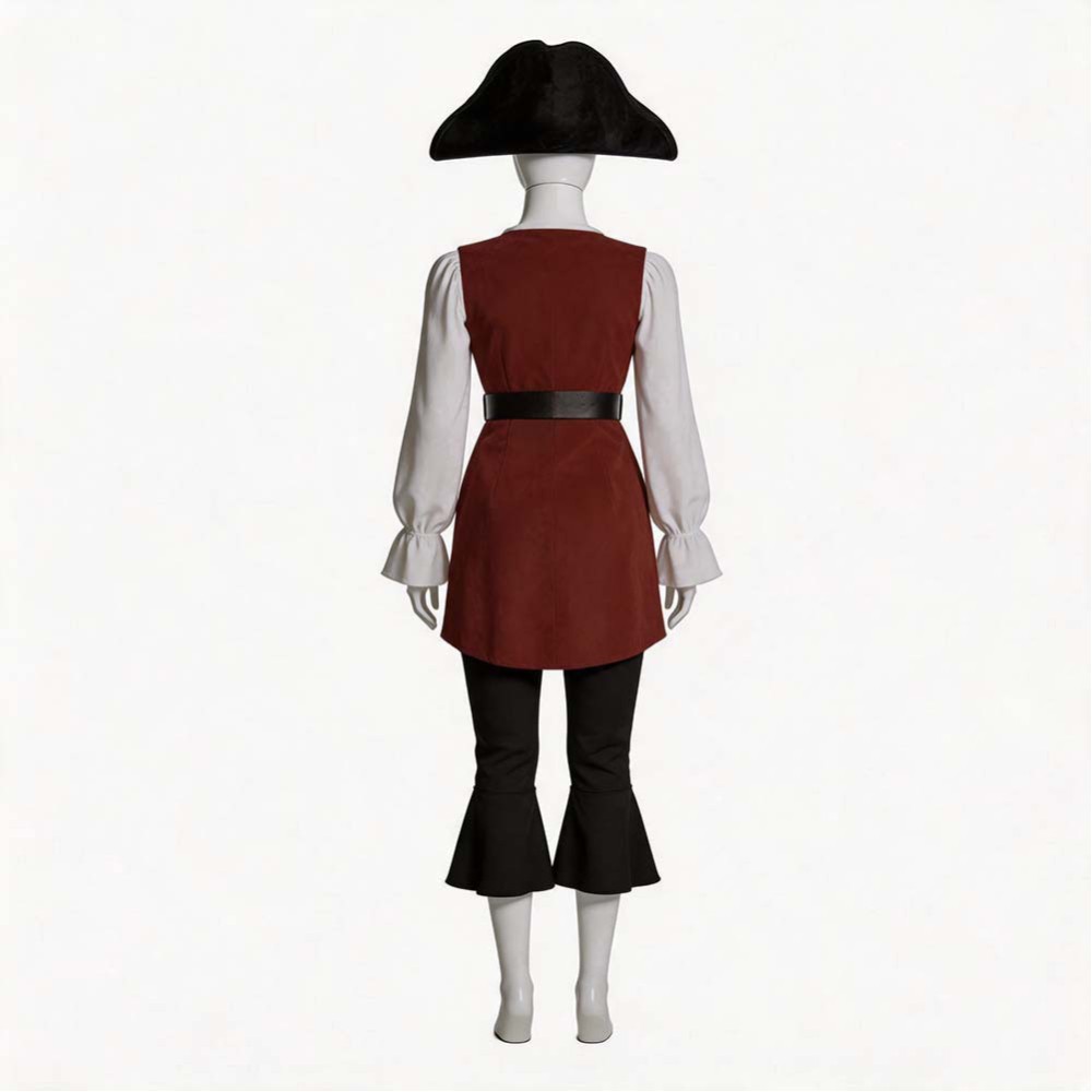 Pirates des Caraïbes Costume de Cosplay pour Femmes Elizabeth Swann Brun Tenue de Halloween Carnaval