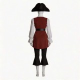 Pirates des Caraïbes Costume de Cosplay pour Femmes Elizabeth Swann Brun Tenue de Halloween Carnaval