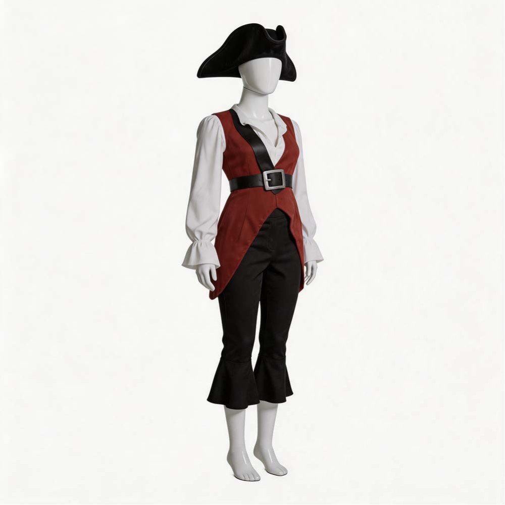 Pirates des Caraïbes Costume de Cosplay pour Femmes Elizabeth Swann Brun Tenue de Halloween Carnaval