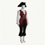 Pirates des Caraïbes Costume de Cosplay pour Femmes Elizabeth Swann Brun Tenue de Halloween Carnaval