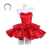 Perfect Blue Mima Kirigoe Red Dress Women Dress Cosplay Costume Halloween Carnival Outfit