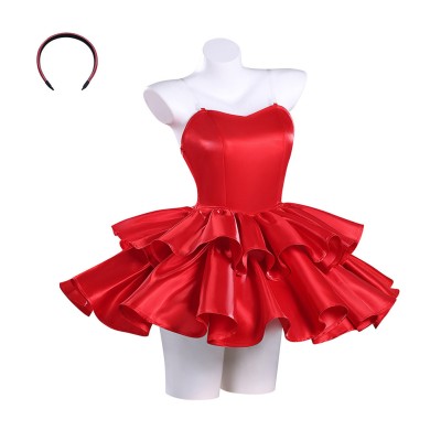 Perfect Blue Mima Kirigoe Red Dress Women Dress Cosplay Costume Halloween Carnival Outfit
