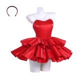 Perfect Blue Mima Kirigoe Red Dress Women Dress Cosplay Costume Halloween Carnival Outfit