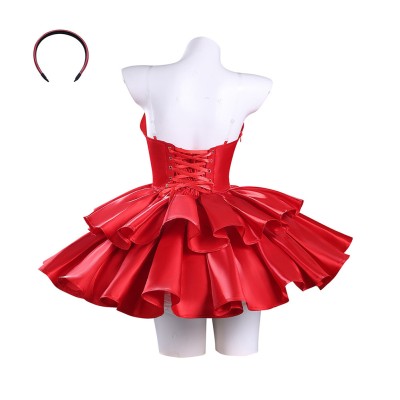 Perfect Blue Mima Kirigoe Red Dress Women Dress Cosplay Costume Halloween Carnival Outfit