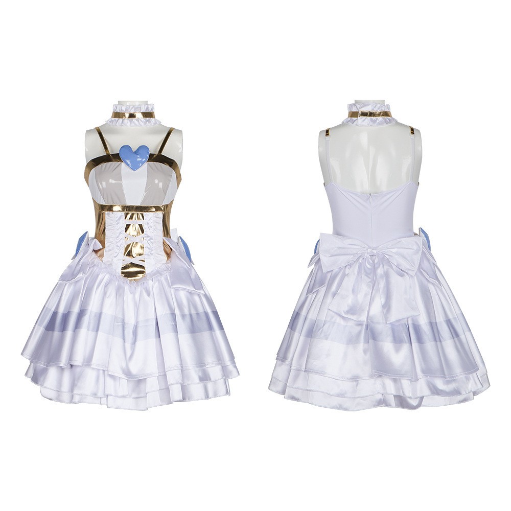 Costume de fête Cosplay de l'ange en bas Panty & Stocking, robe blanche, Halloween, carnaval