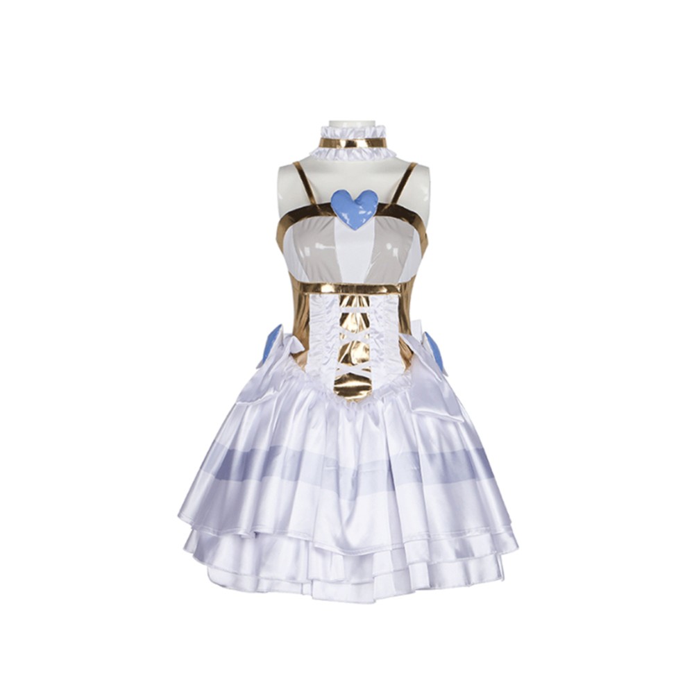 Costume de fête Cosplay de l'ange en bas Panty & Stocking, robe blanche, Halloween, carnaval