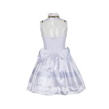 Costume de fête Cosplay de l'ange en bas Panty & Stocking, robe blanche, Halloween, carnaval
