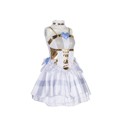 Costume de fête Cosplay de l'ange en bas Panty & Stocking, robe blanche, Halloween, carnaval