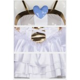 Costume de fête Cosplay de l'ange en bas Panty & Stocking, robe blanche, Halloween, carnaval