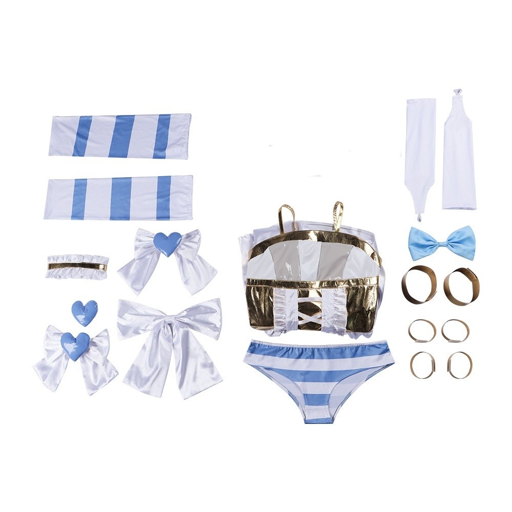 Costume de fête Cosplay de l'ange en bas Panty & Stocking, robe blanche, Halloween, carnaval