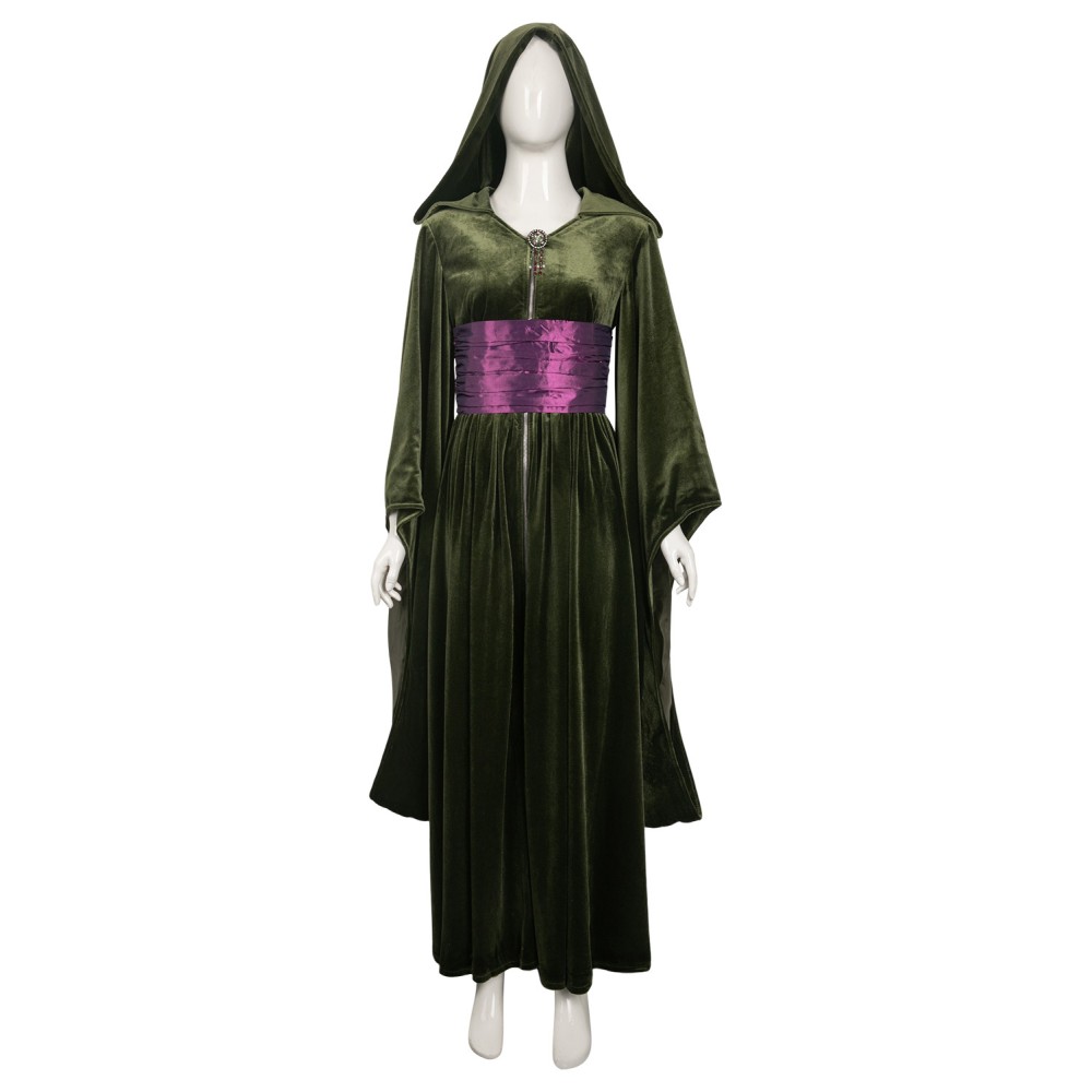Padme Naberrie Amidala Women Green Velvet Dress Suit Cosplay Costume Halloween Carnival Outfit