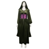 Padme Naberrie Amidala Women Green Velvet Dress Suit Cosplay Costume Halloween Carnival Outfit