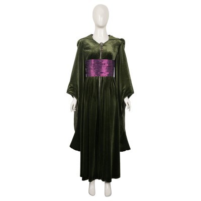 Padme Naberrie Amidala Women Green Velvet Dress Suit Cosplay Costume Halloween Carnival Outfit