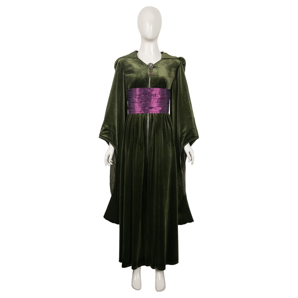 Padme Naberrie Amidala Women Green Velvet Dress Suit Cosplay Costume Halloween Carnival Outfit