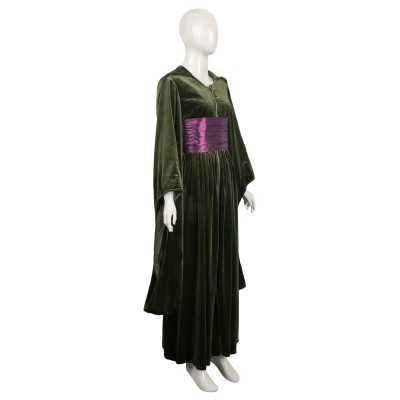Padme Naberrie Amidala Women Green Velvet Dress Suit Cosplay Costume Halloween Carnival Outfit