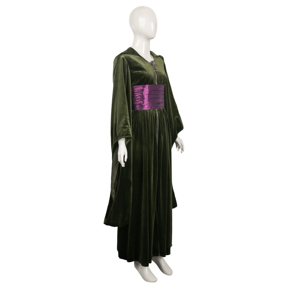 Padme Naberrie Amidala Women Green Velvet Dress Suit Cosplay Costume Halloween Carnival Outfit