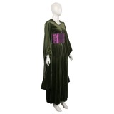 Padme Naberrie Amidala Women Green Velvet Dress Suit Cosplay Costume Halloween Carnival Outfit
