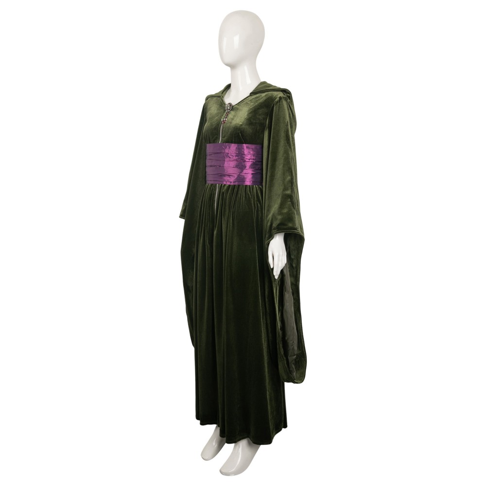 Padme Naberrie Amidala Women Green Velvet Dress Suit Cosplay Costume Halloween Carnival Outfit