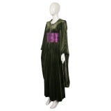 Padme Naberrie Amidala Women Green Velvet Dress Suit Cosplay Costume Halloween Carnival Outfit