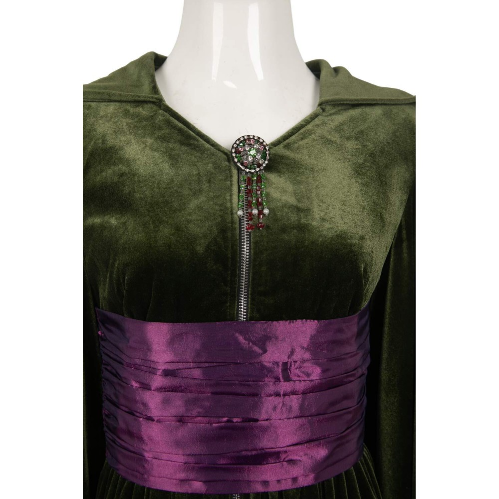 Padme Naberrie Amidala Women Green Velvet Dress Suit Cosplay Costume Halloween Carnival Outfit