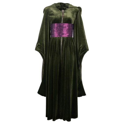 Padme Naberrie Amidala Women Green Velvet Dress Suit Cosplay Costume Halloween Carnival Outfit