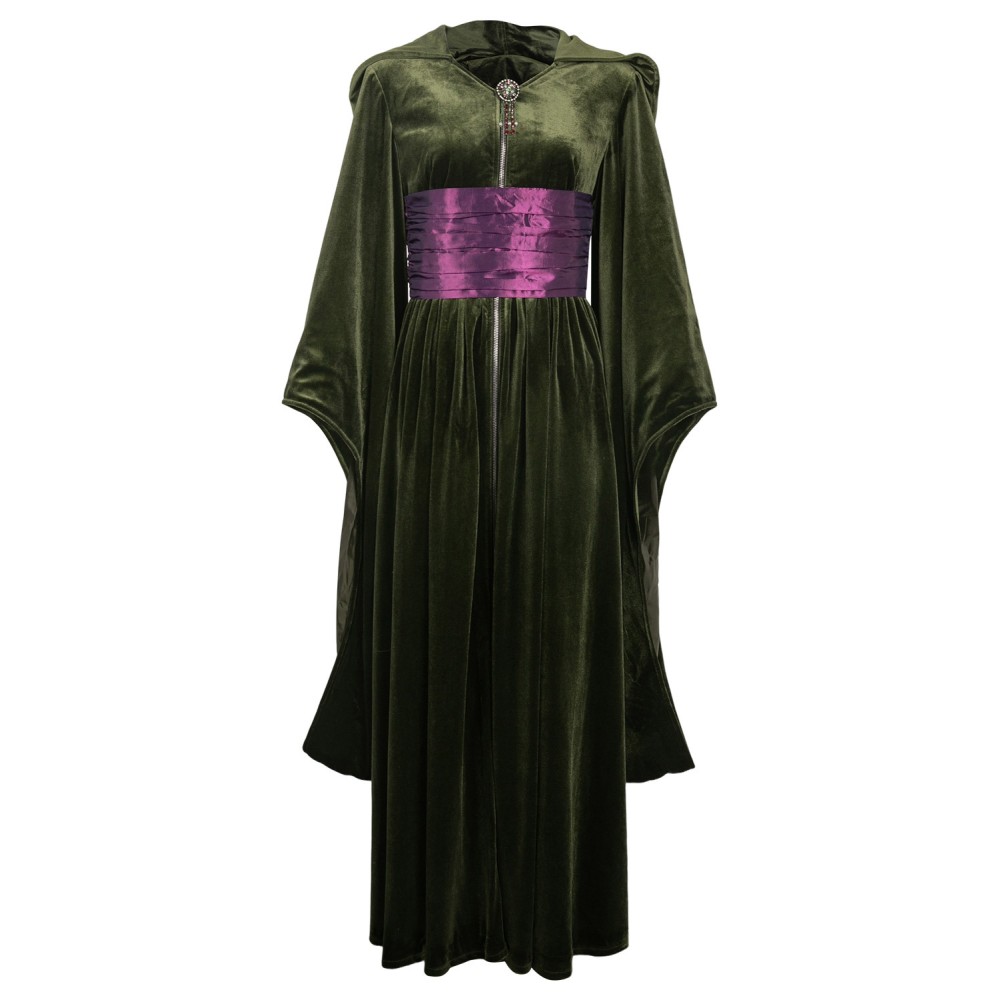 Padme Naberrie Amidala Women Green Velvet Dress Suit Cosplay Costume Halloween Carnival Outfit