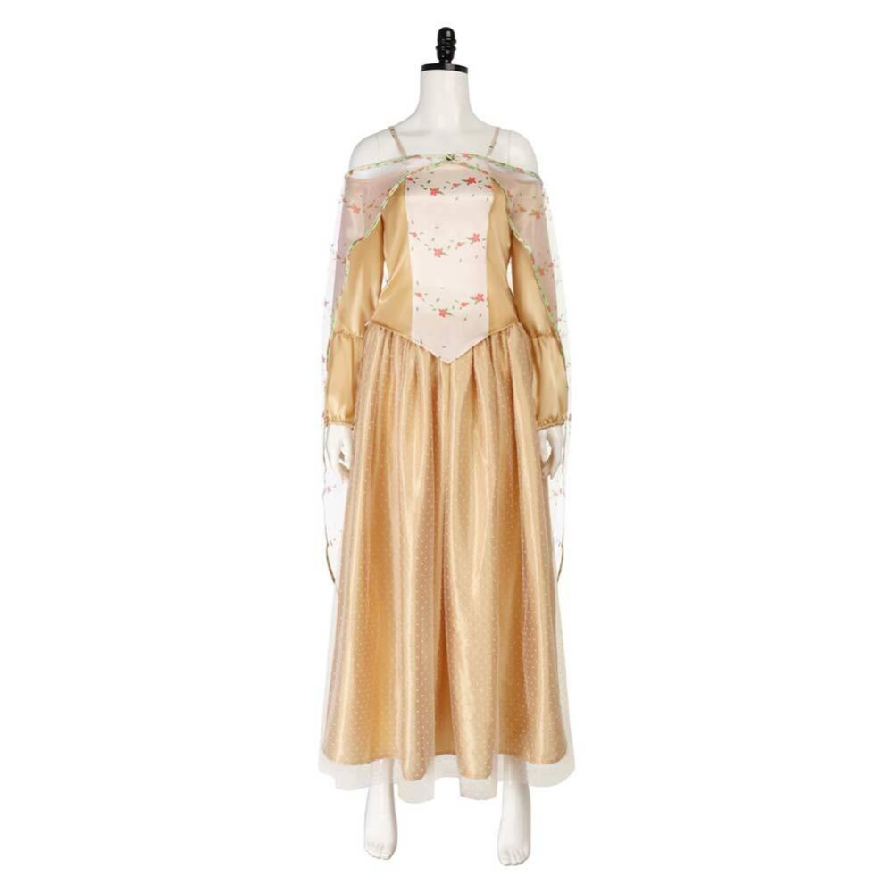 Costume de cosplay Padme Amidala robe jaune ver.2 tenue de Halloween carnaval