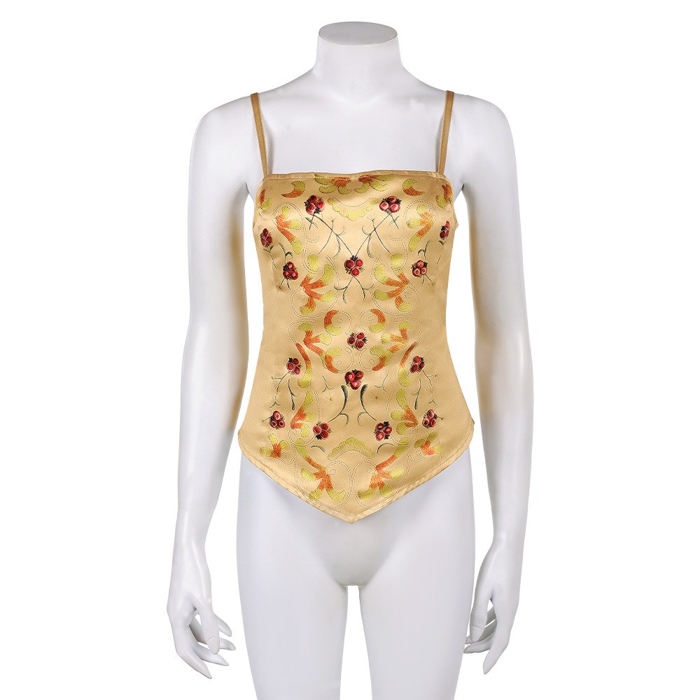 Costume de cosplay de haut ceinturé jaune de Padme Amidala pour Halloween et carnaval