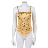 Costume de cosplay de haut ceinturé jaune de Padme Amidala pour Halloween et carnaval