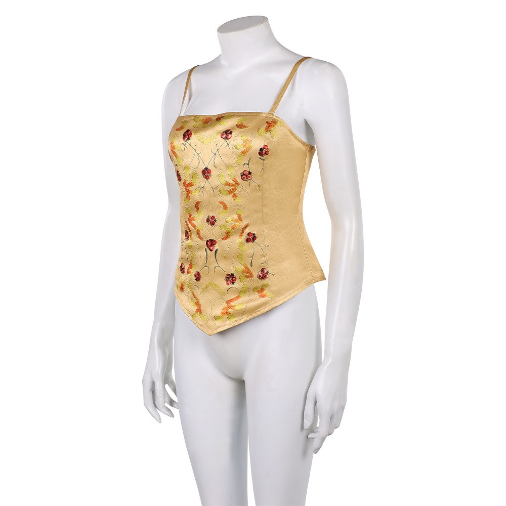 Costume de cosplay de haut ceinturé jaune de Padme Amidala pour Halloween et carnaval