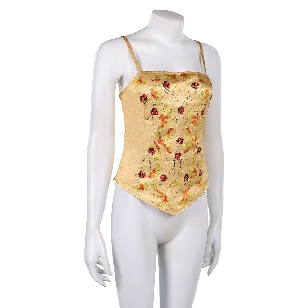 Costume de cosplay de haut ceinturé jaune de Padme Amidala pour Halloween et carnaval