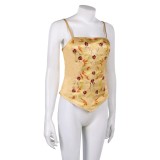 Costume de cosplay de haut ceinturé jaune de Padme Amidala pour Halloween et carnaval
