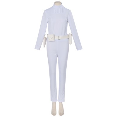 Costume de cosplay pour femmes Padme Amidala blanc, tenue de carnaval d'Halloween