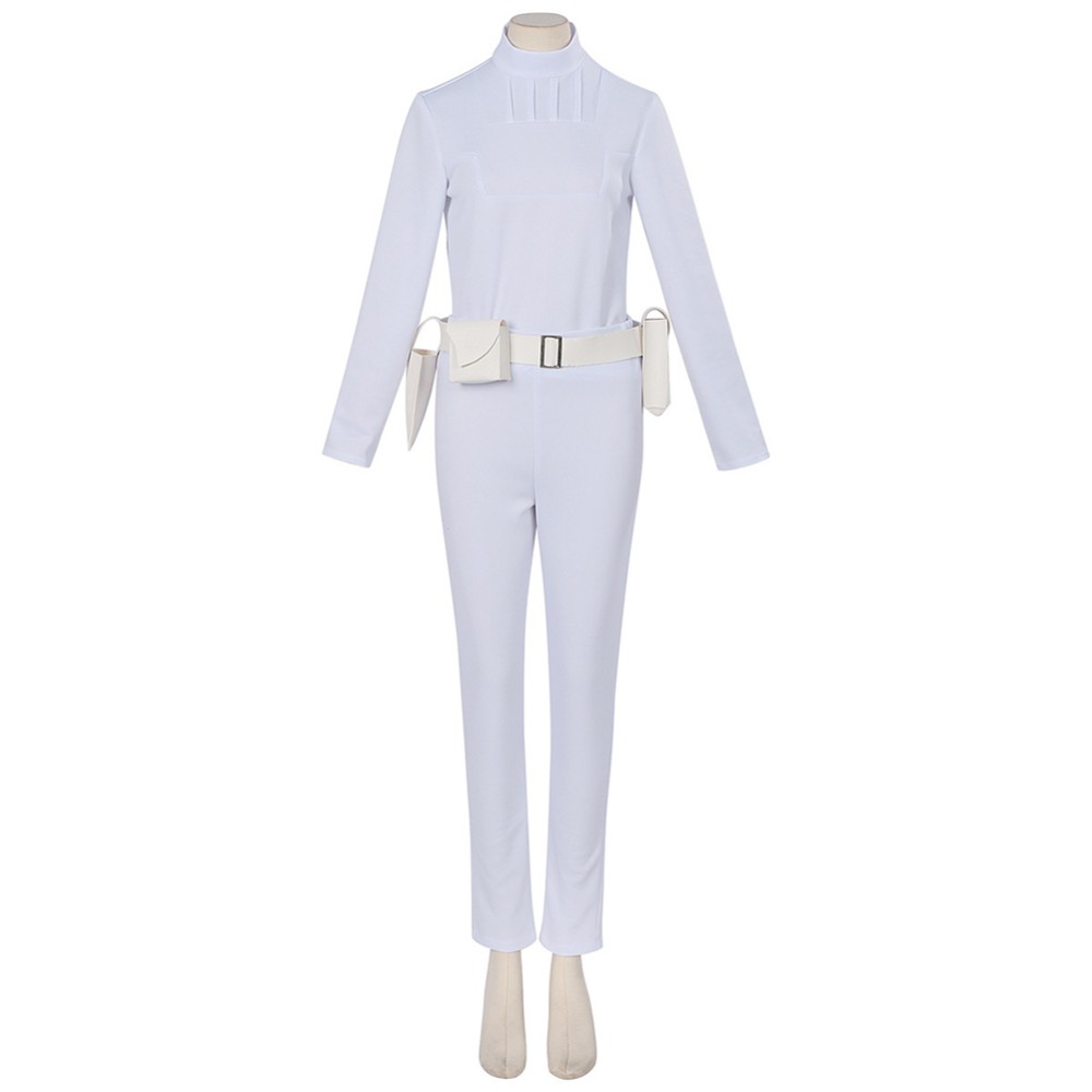 Costume de cosplay pour femmes Padme Amidala blanc, tenue de carnaval d'Halloween
