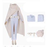 Costume de cosplay pour femmes Padme Amidala blanc, tenue de carnaval d'Halloween
