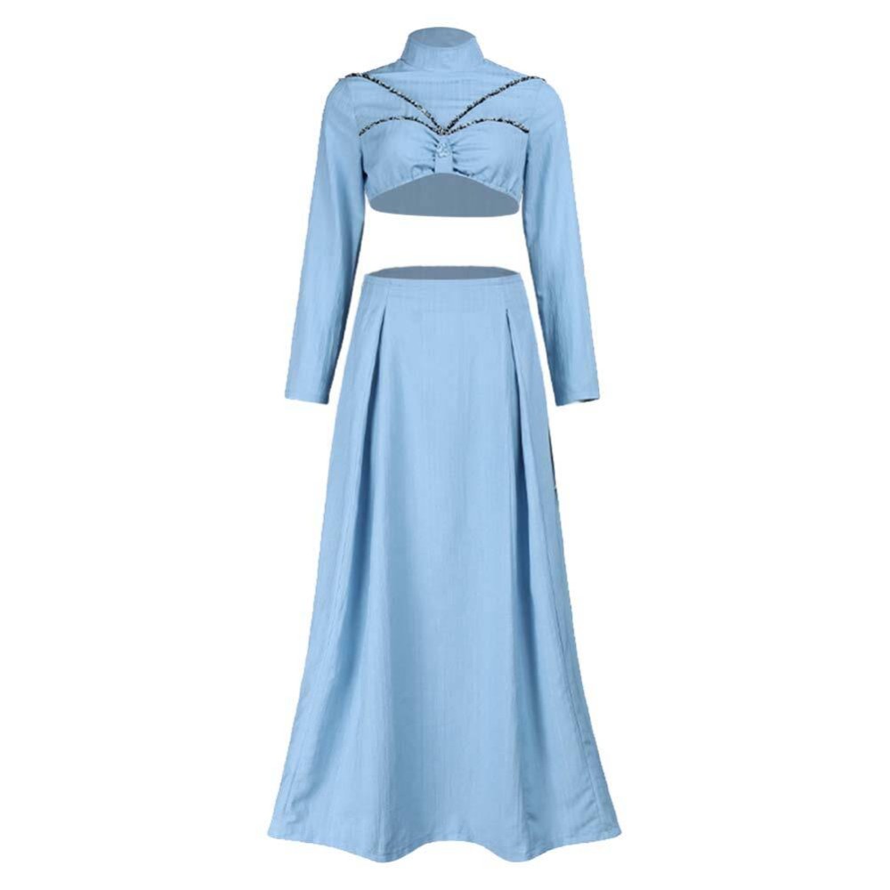 Ensemble de robe bleue pour femmes Padmé Amidala, costume de fête cosplay pour Halloween et carnaval