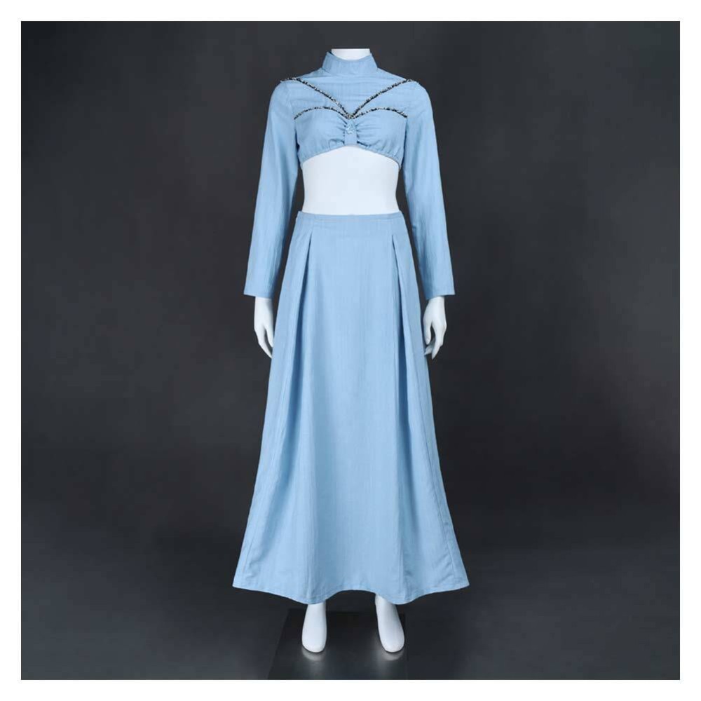 Ensemble de robe bleue pour femmes Padmé Amidala, costume de fête cosplay pour Halloween et carnaval
