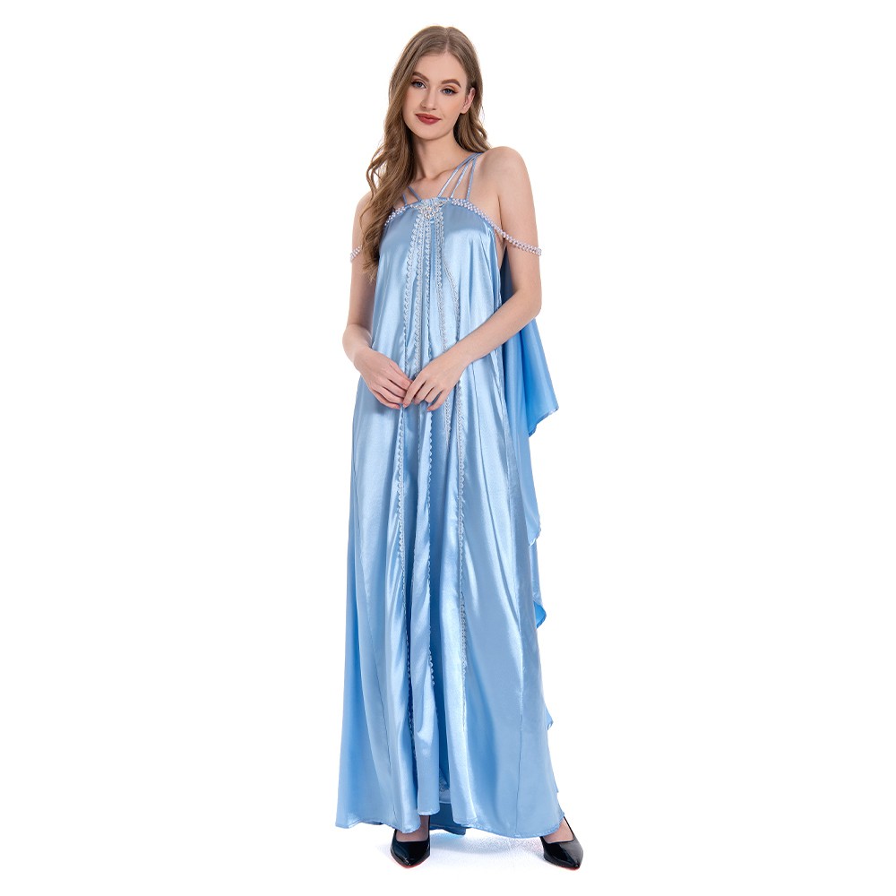 Robe de nuit bleue pour femmes Padme Amidala, pyjama, costume de cosplay, tenue pour Halloween et carnaval