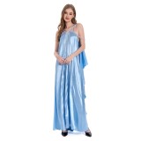 Robe de nuit bleue pour femmes Padme Amidala, pyjama, costume de cosplay, tenue pour Halloween et carnaval