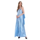 Robe de nuit bleue pour femmes Padme Amidala, pyjama, costume de cosplay, tenue pour Halloween et carnaval