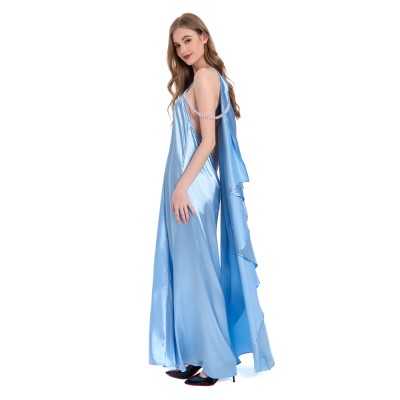 Robe de nuit bleue pour femmes Padme Amidala, pyjama, costume de cosplay, tenue pour Halloween et carnaval
