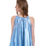 Robe de nuit bleue pour femmes Padme Amidala, pyjama, costume de cosplay, tenue pour Halloween et carnaval