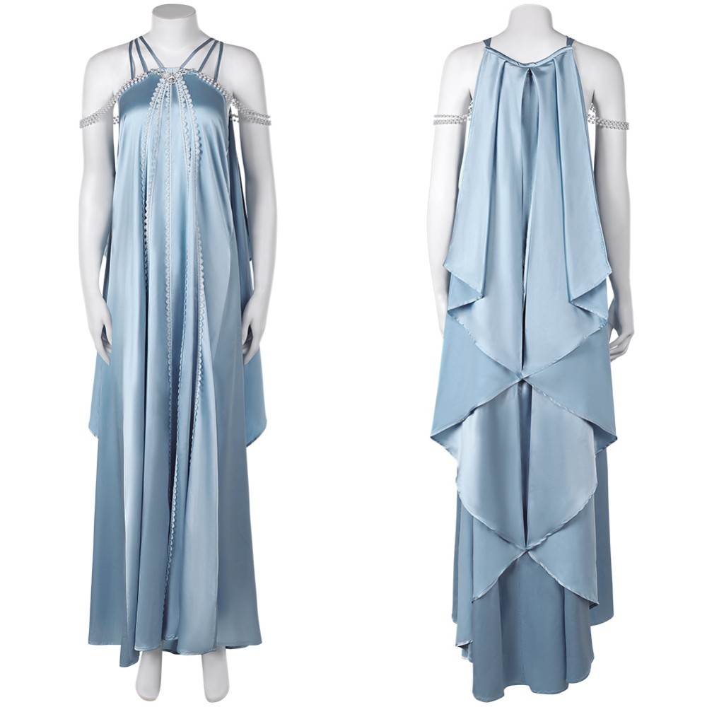 Robe de nuit bleue pour femmes Padme Amidala, pyjama, costume de cosplay, tenue pour Halloween et carnaval
