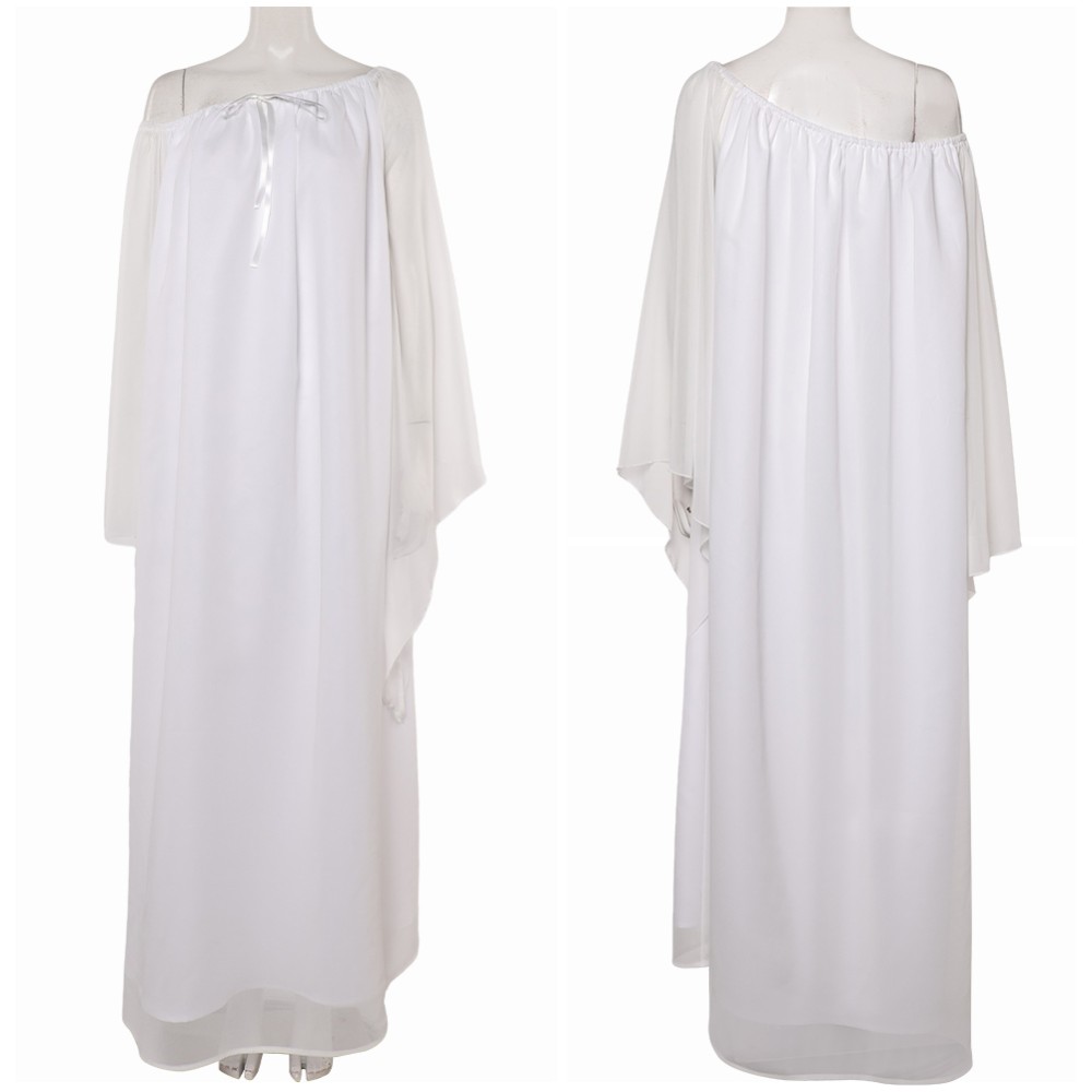 Padme Amidala Femme Robe de Nuit Blanche Vêtements de Nuit Costume de Fête Cosplay Halloween Carnaval