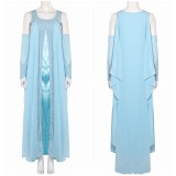 Padme Amidala Woman Blue Nightgown Party Suit Cosplay Costume Halloween Carnival
